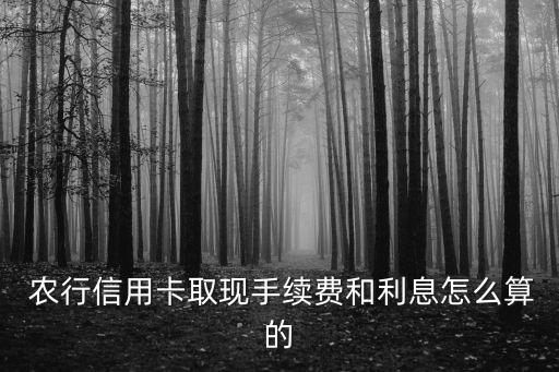  農(nóng)行信用卡取現(xiàn)手續(xù)費(fèi)和利息怎么算的