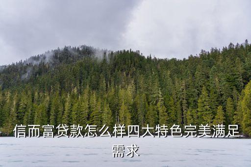  信而富貸款怎么樣四大特色完美滿足需求