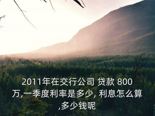 2011年在交行公司 貸款 800萬(wàn),一季度利率是多少, 利息怎么算,多少錢(qián)呢