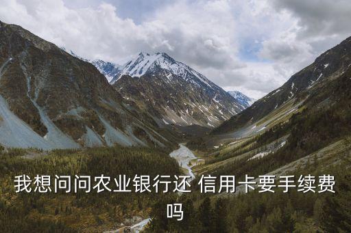 我想問(wèn)問(wèn)農(nóng)業(yè)銀行還 信用卡要手續(xù)費(fèi)嗎