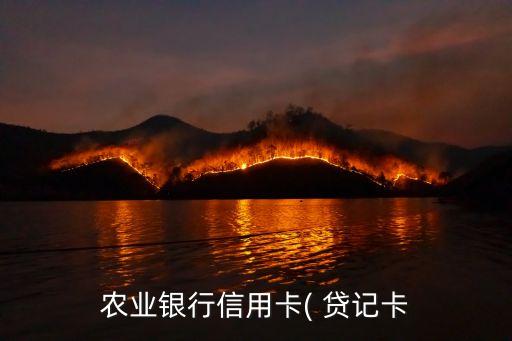 農(nóng)行貸記卡多少額度,農(nóng)行金穗貸記卡額度