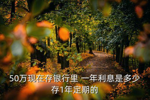50萬現(xiàn)在存銀行里 一年利息是多少存1年定期的