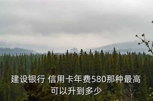 建設(shè)銀行 信用卡年費580那種最高可以升到多少