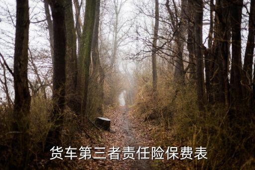  貨車第三者責任險保費表