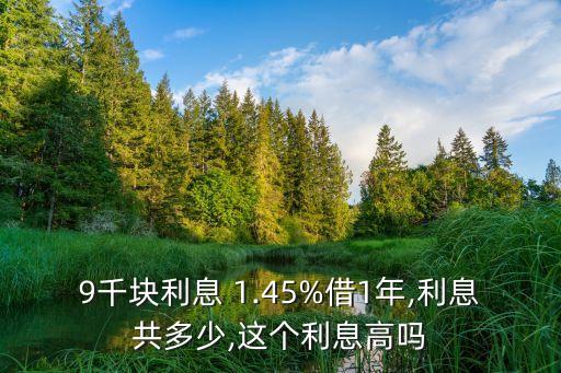 9千塊利息 1.45%借1年,利息共多少,這個(gè)利息高嗎