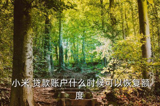  小米 貸款賬戶什么時候可以恢復額度