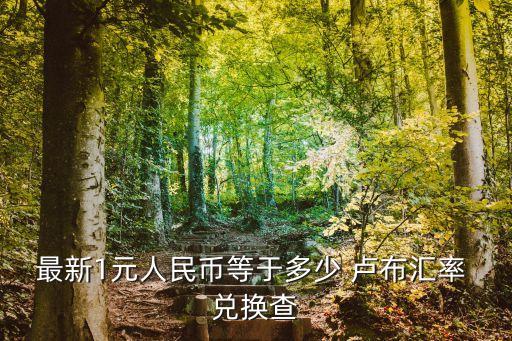 最新1元人民幣等于多少 盧布匯率 兌換查