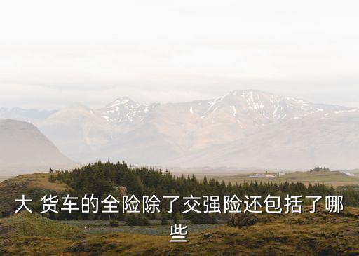 車上險(xiǎn)種有多少貨車表