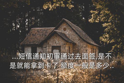 ...短信通知初審通過去面簽,是不是就能拿到卡了 額度一般是多少...