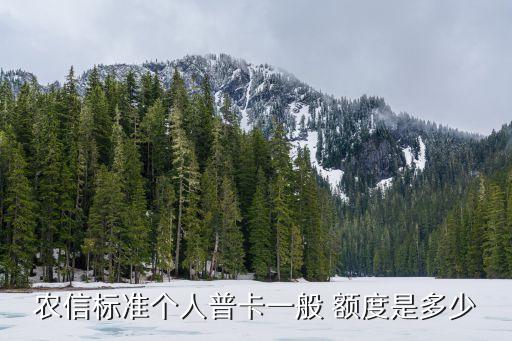 農(nóng)信標準個人普卡一般 額度是多少