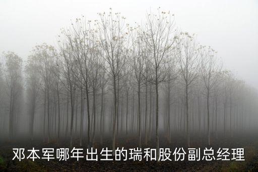 鄧本軍哪年出生的瑞和股份副總經(jīng)理