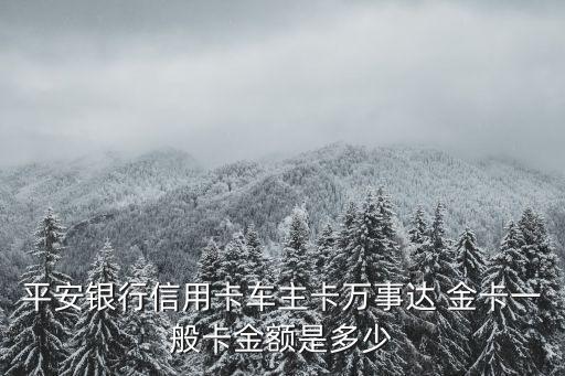 平安銀行信用卡車主卡萬(wàn)事達(dá) 金卡一般卡金額是多少