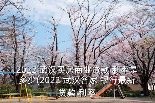 2022 武漢買房商業(yè)貸款 利率是多少(2022 武漢各家 銀行最新貸款 利率