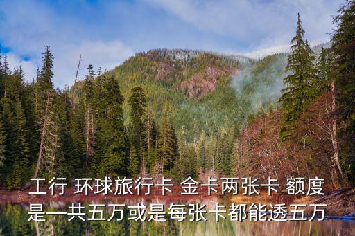 工行 環(huán)球旅行卡 金卡兩張卡 額度是—共五萬或是每張卡都能透五萬