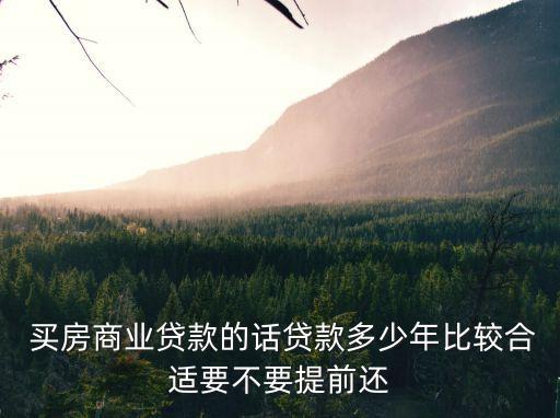 買房商業(yè)貸款的話貸款多少年比較合適要不要提前還