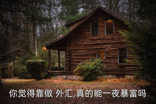 你覺得靠做 外匯,真的能一夜暴富嗎