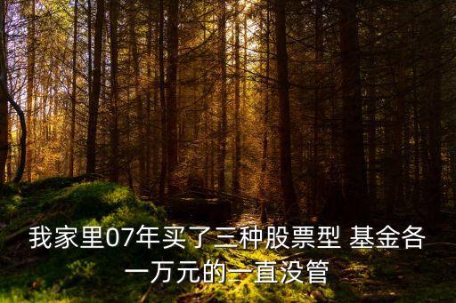我家里07年買(mǎi)了三種股票型 基金各一萬(wàn)元的一直沒(méi)管