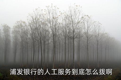  浦發(fā)銀行的人工服務(wù)到底怎么撥啊