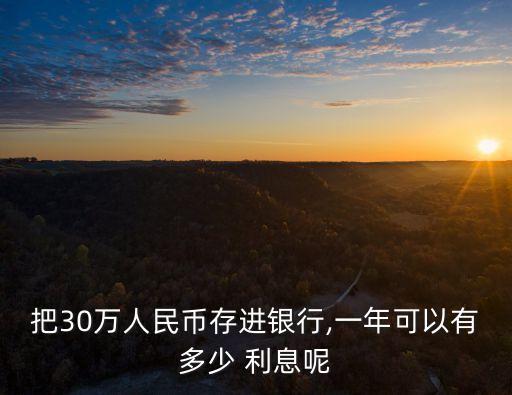 把30萬人民幣存進(jìn)銀行,一年可以有多少 利息呢