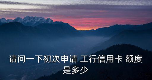 請(qǐng)問(wèn)一下初次申請(qǐng) 工行信用卡 額度是多少