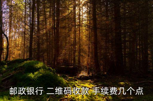 郵政銀行 二維碼收款 手續(xù)費幾個點