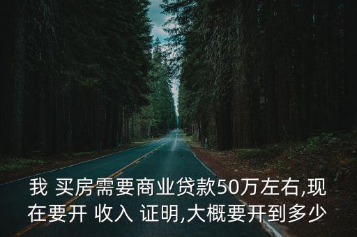 我 買房需要商業(yè)貸款50萬左右,現(xiàn)在要開 收入 證明,大概要開到多少