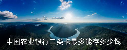 中國農(nóng)業(yè)銀行二類卡最多能存多少錢