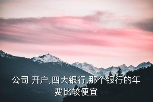 公司 開戶,四大銀行,那個銀行的年費比較便宜