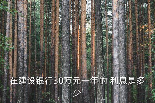 在建設(shè)銀行30萬元一年的 利息是多少