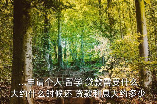...申請(qǐng)個(gè)人 留學(xué) 貸款需要什么大約什么時(shí)候還 貸款利息大約多少