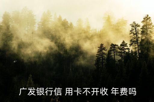 廣發(fā)信用用卡年費多少