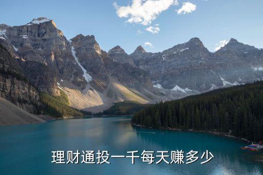  理財(cái)通投一千每天賺多少