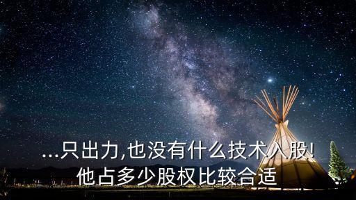 ...只出力,也沒(méi)有什么技術(shù)入股!他占多少股權(quán)比較合適