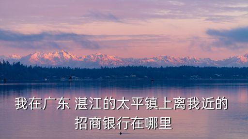 我在廣東 湛江的太平鎮(zhèn)上離我近的 招商銀行在哪里
