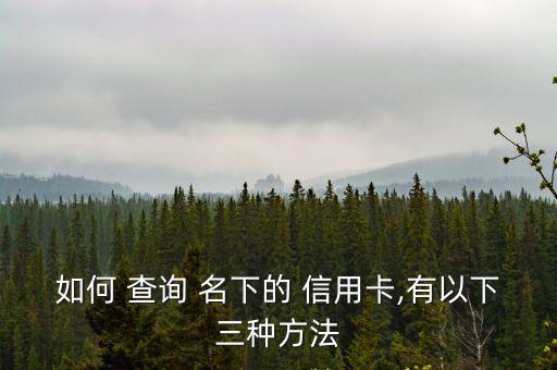 個人名下有多少信用卡怎么查詢