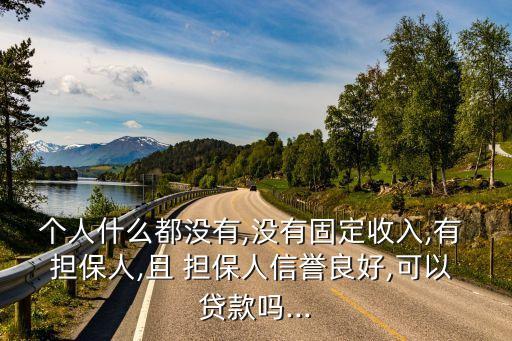 個人什么都沒有,沒有固定收入,有 擔保人,且 擔保人信譽良好,可以 貸款嗎...