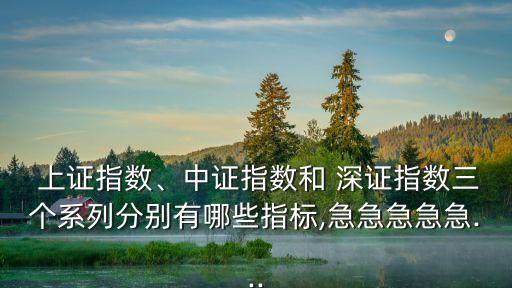  上證指數(shù)、中證指數(shù)和 深證指數(shù)三個(gè)系列分別有哪些指標(biāo),急急急急急...