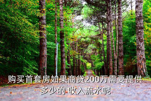 購(gòu)買首套房如果商貸200萬需要提供多少的 收入流水呢