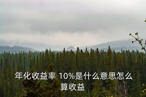 年化收益率 10%是什么意思怎么算收益