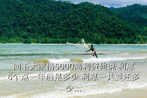 問下大家借5000高利貸他說 利息6個點一年后是多少 利息一共要還多少...