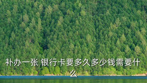 補(bǔ)辦一張 銀行卡要多久多少錢需要什么