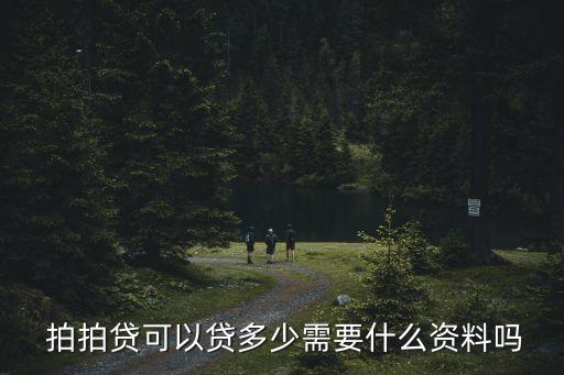  拍拍貸可以貸多少需要什么資料嗎