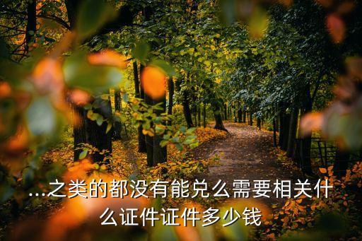 ...之類的都沒(méi)有能兌么需要相關(guān)什么證件證件多少錢
