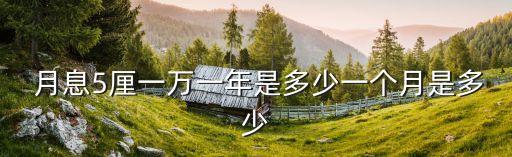 月息五分年息多少,月息18‰年息是多少
