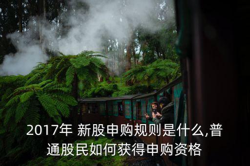2017年 新股申購(gòu)規(guī)則是什么,普通股民如何獲得申購(gòu)資格