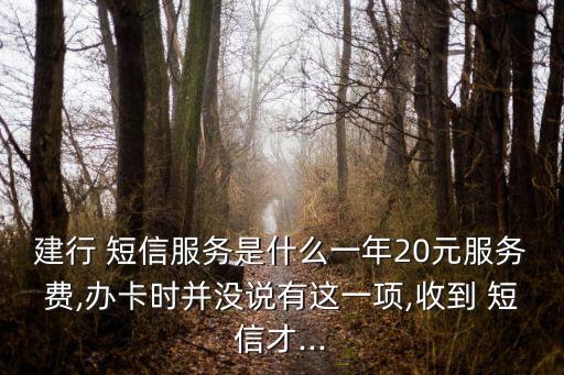 建行 短信服務(wù)是什么一年20元服務(wù)費,辦卡時并沒說有這一項,收到 短信才...