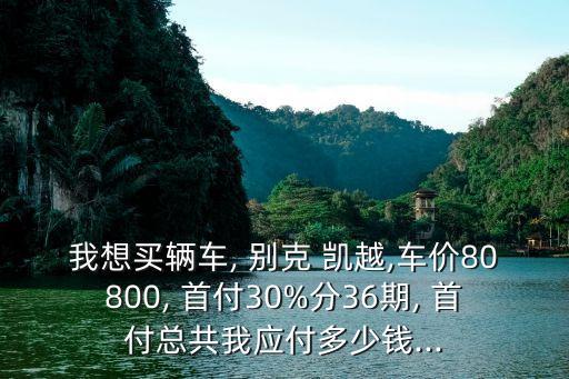 我想買輛車, 別克 凱越,車價80800, 首付30%分36期, 首付總共我應付多少錢...