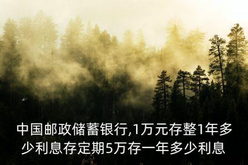 中國郵政儲(chǔ)蓄銀行,1萬元存整1年多少利息存定期5萬存一年多少利息