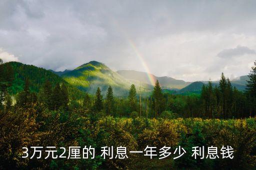 3萬元2厘的 利息一年多少 利息錢