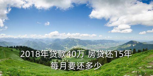 銀行房貸40萬月供多少